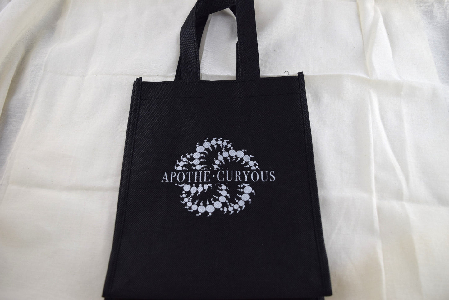 Reusable black Apothecuryous shopping bag