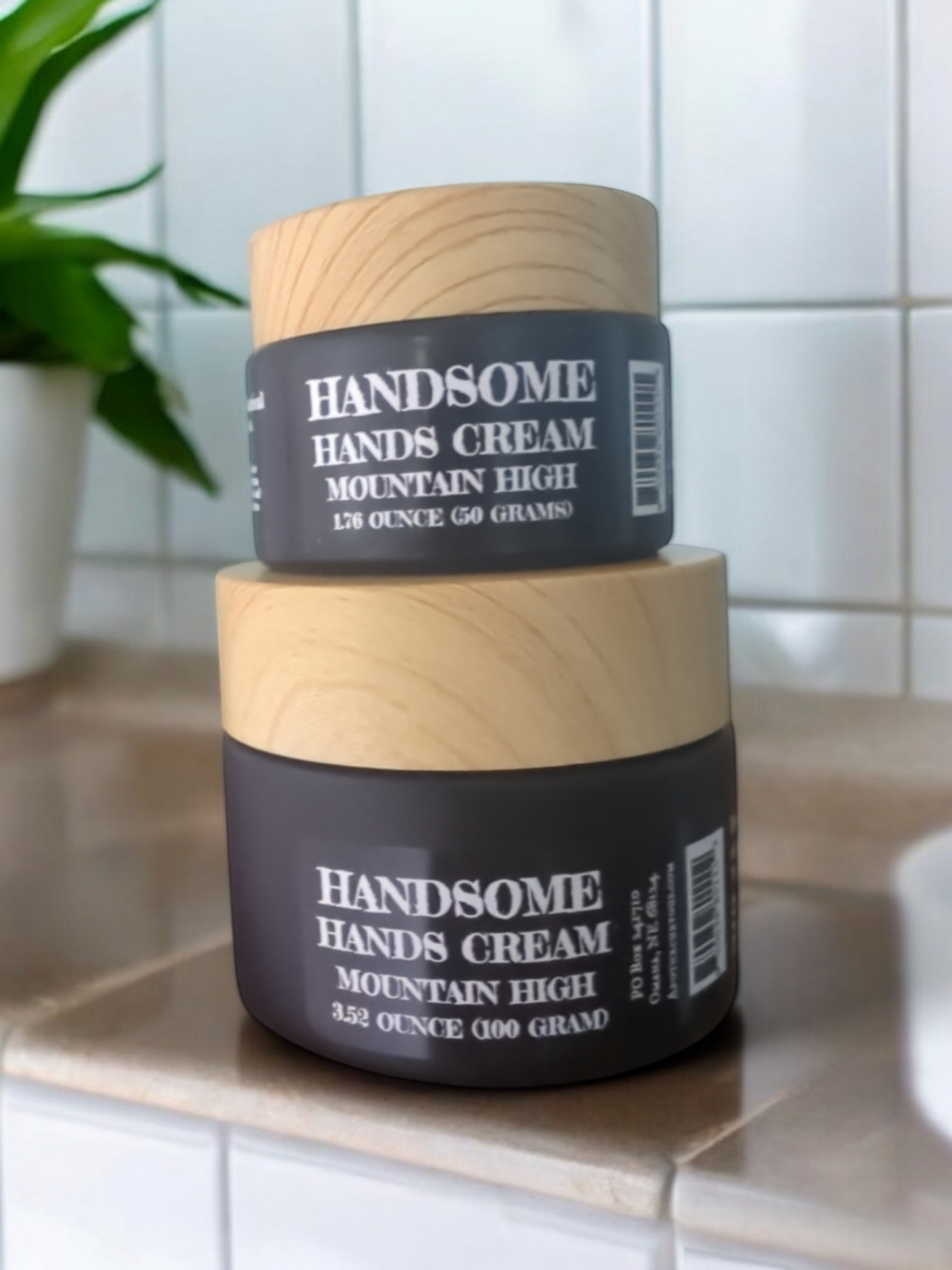 Handsome Hands cream, Mountain High, 2 sizes stacked, Apothecuryuous