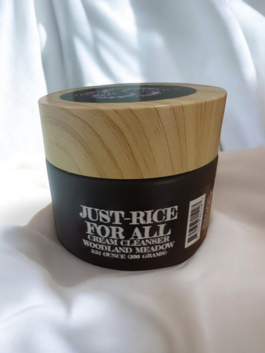 Just Rice For All cream cleanser, Apothecuryous, glass jar