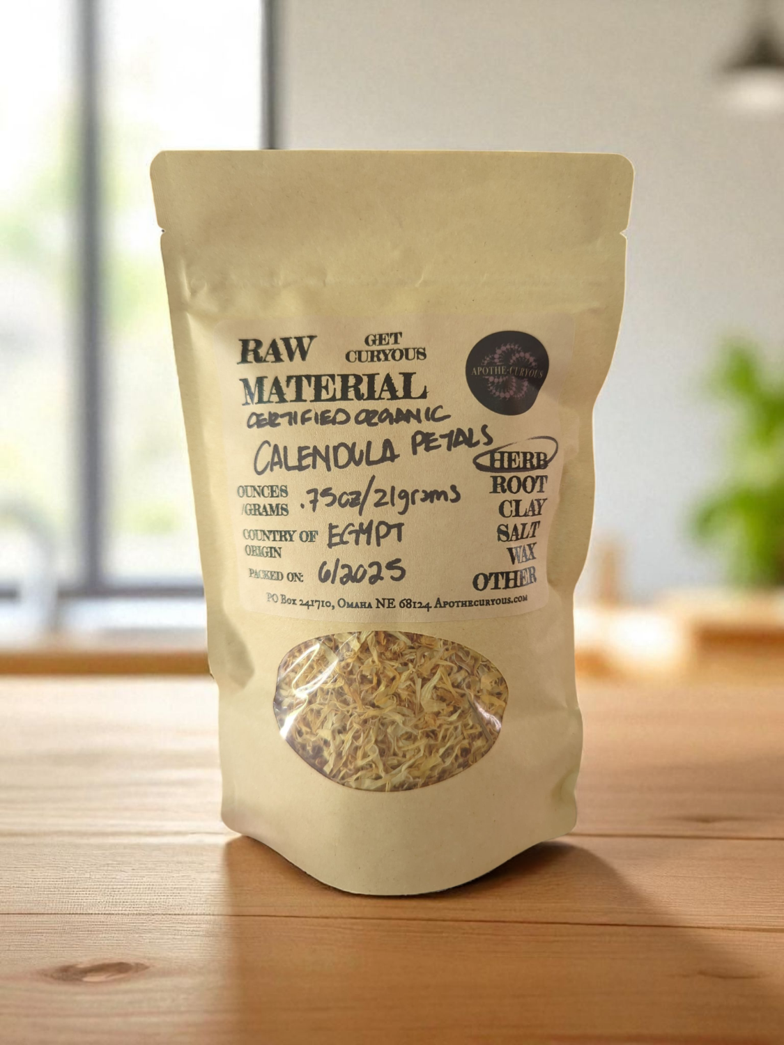 Bag of dried organic Calendula petals