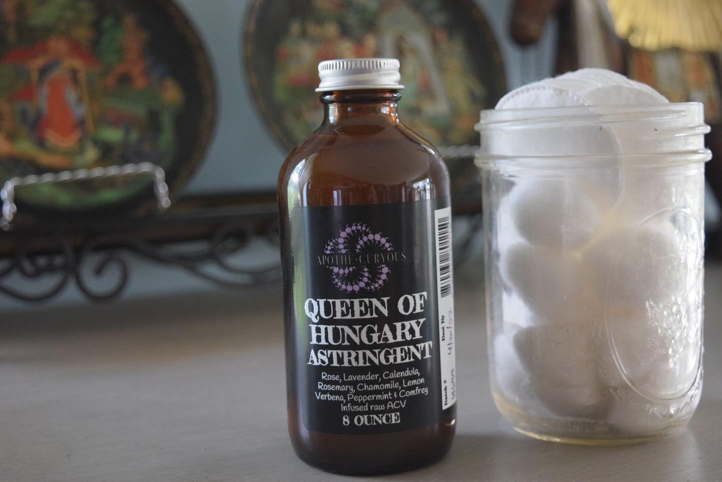 Queen of Hungary astringent in amber glass, Apothecuryous