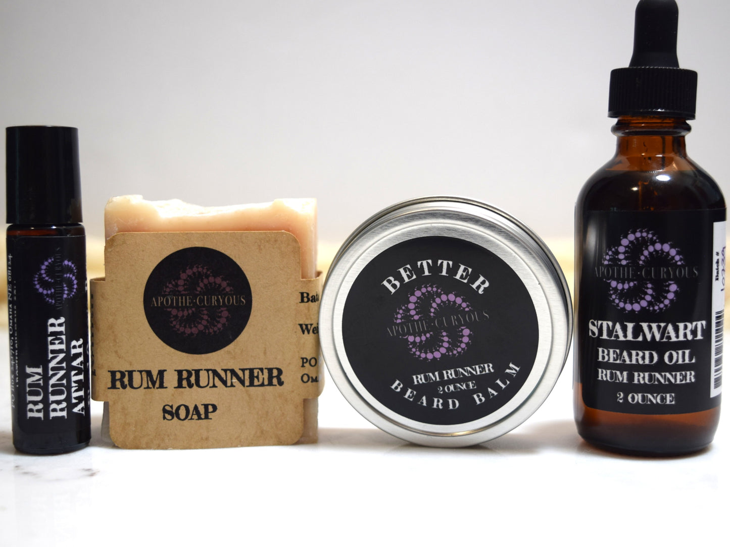 Rum Runner Beard Care Set – Natural Beard Oil, Balm & Grooming Gift Set