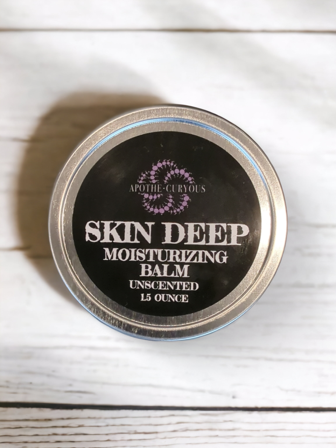 Unscented Skin Deep balm in aluminum tin, Apothecuryous