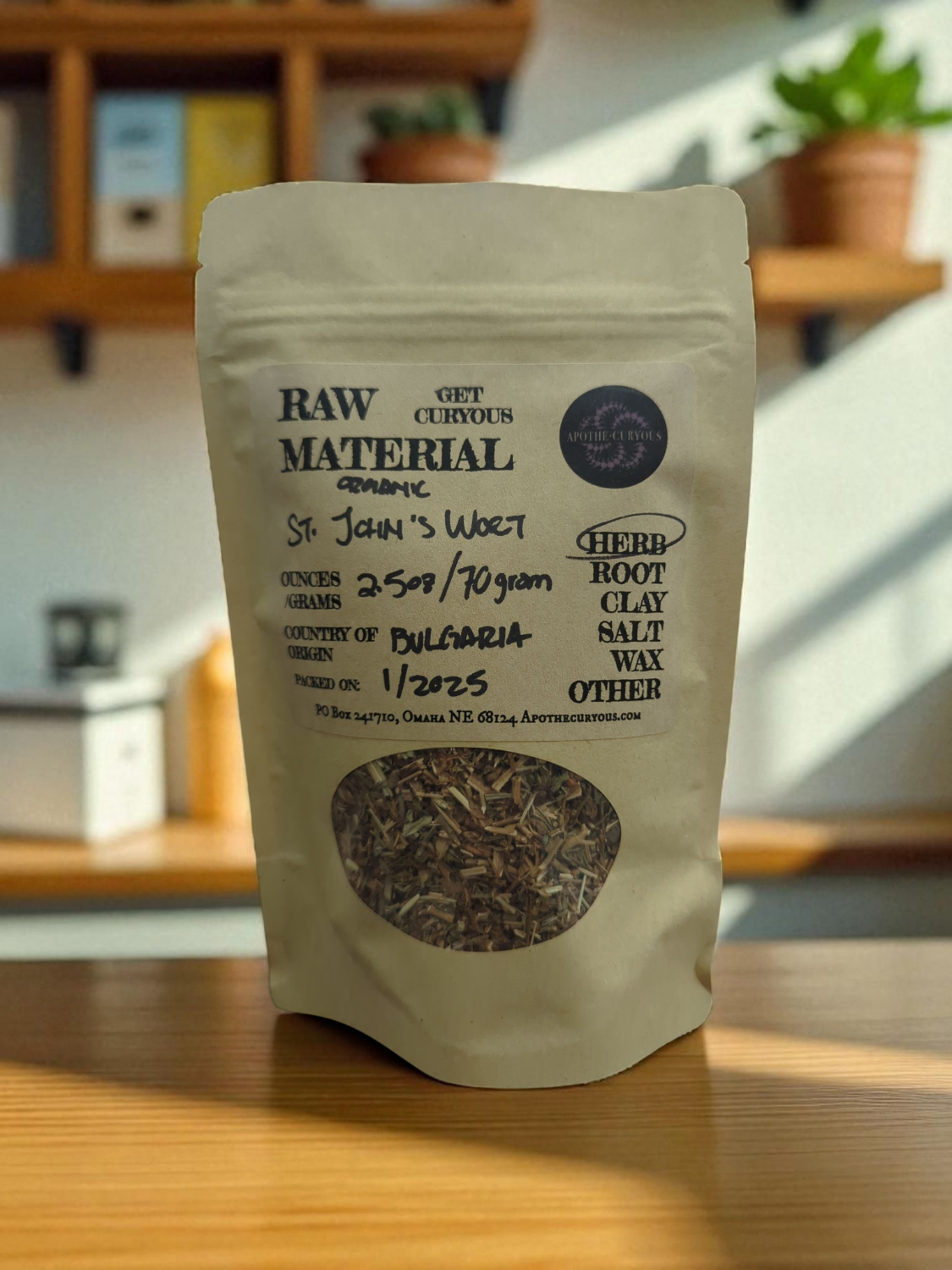 Bagged organic St. John's Wort, Apothecuryous