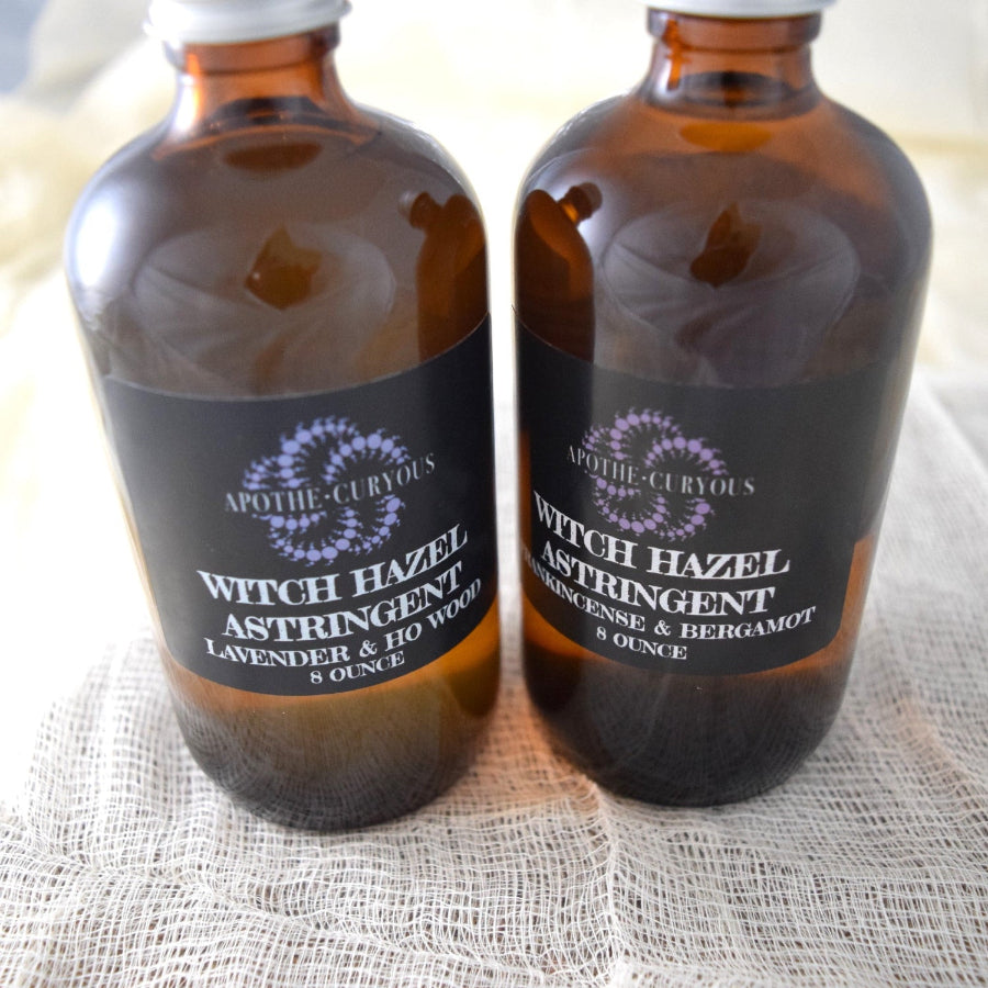 Witch Hazel in amber glass bottle, 2 scents, Apothecuryous