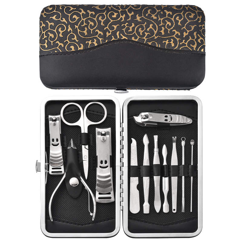 12 piece manicure set, open case