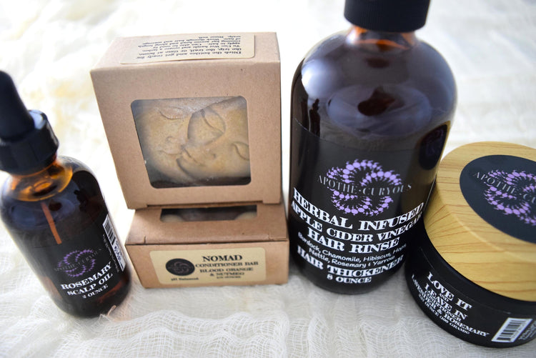 Hair care collection, shampoo bar, conditioner bar, hair oils, Apothecuryous