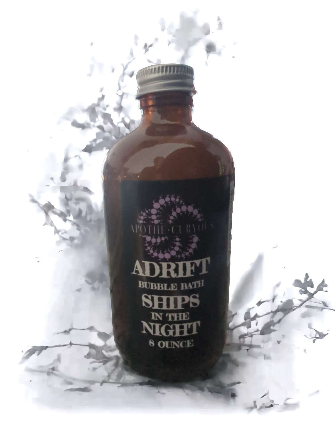 Natural Bubble bath in amber glass bottle, Ships in the Night, Apothecuryous