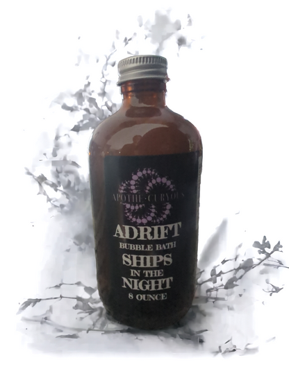 Natural Bubble bath in amber glass bottle, Ships in the Night, Apothecuryous