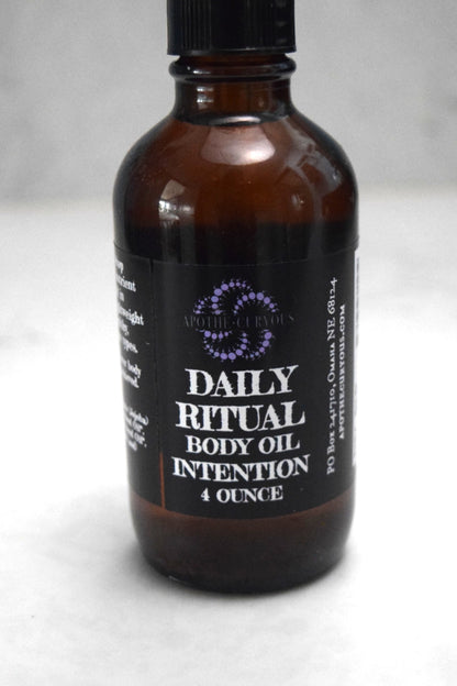 Organic body oil in amber glass bottle, Apothecuryous