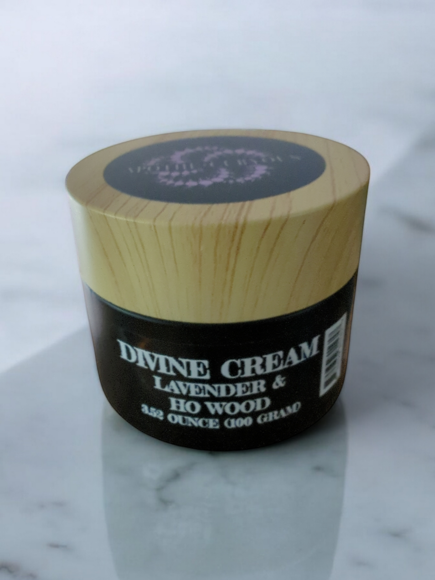 Divine cream Lavender & Ho Wood, 100 gram glass jar, Apothecuryous