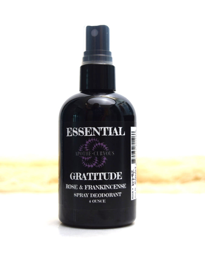 Natural spray deodorant in black plastic with fine mist sprayer, Apothecuryous