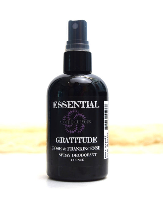 Natural spray deodorant in black plastic with fine mist sprayer, Apothecuryous