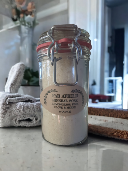 Swing top glass jar Mineral Soak, Far Afield, Apothecuryous
