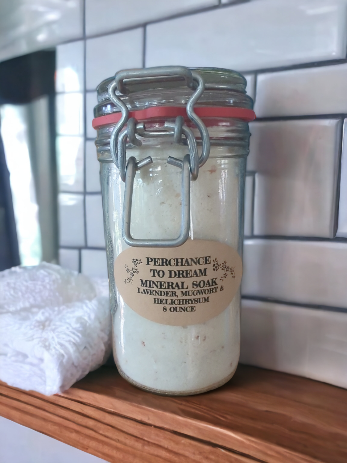 Swing top glass jar Mineral Soak, Perchance to Dream, Apothecuryous