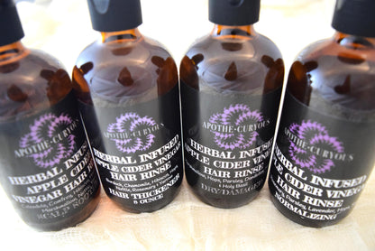 Herbal Infused Vinegar Rinse 4 options, amber glass, Apothecuryous