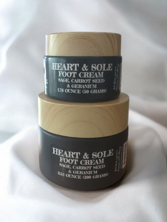 Heart & Sole foot cream, 2 sizes stacked, Apothecuryuous