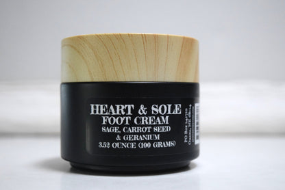 Heart and Sole foot cream 100 gram black glass jar, Apothecuryous