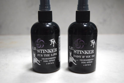 Natural deodorizing dog spray, both