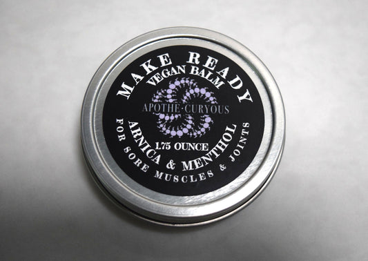 Vegan balm in sustainable aluminum tin, with Arnica oil and Menthol, Apothecuryous