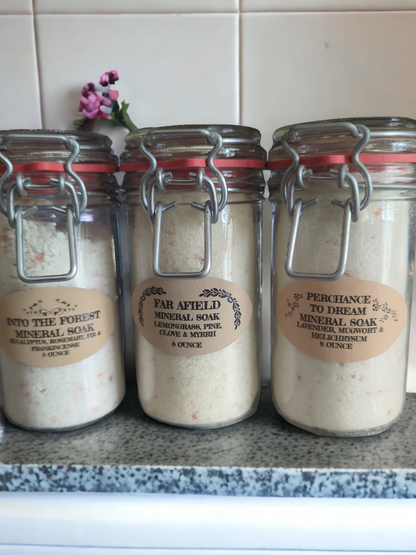 Swing top glass jars of 3 Mineral Soak from Apothecuryous