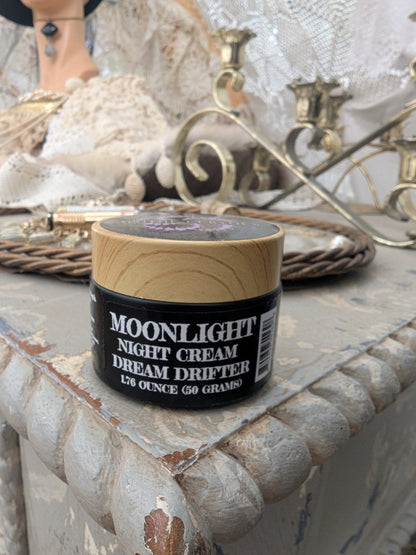 Moonlight night cream on rustic table, Apothecuryous