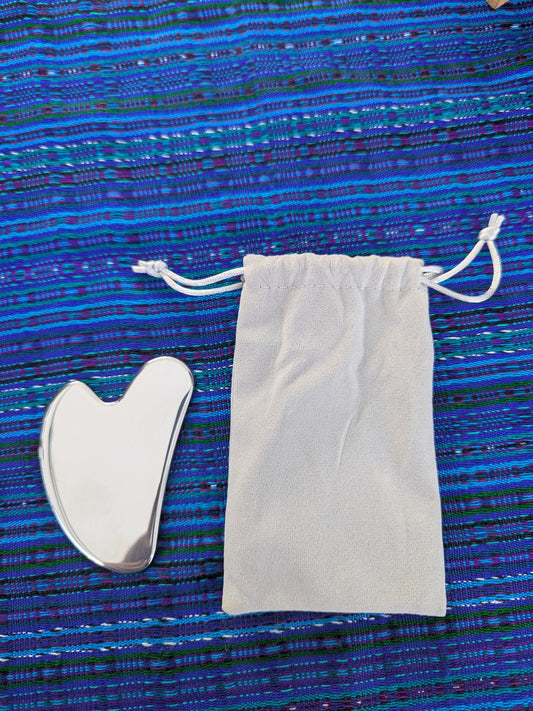 Durable Stainless Steel Gua Sha with Drawstring Bag
