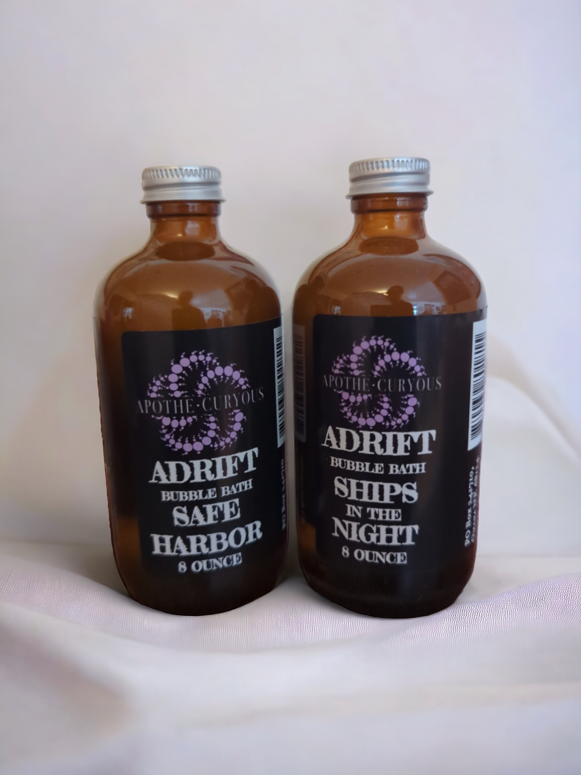Adrift bubble bath 2 scent options, 8 ounce glass bottle, Apothecuryous