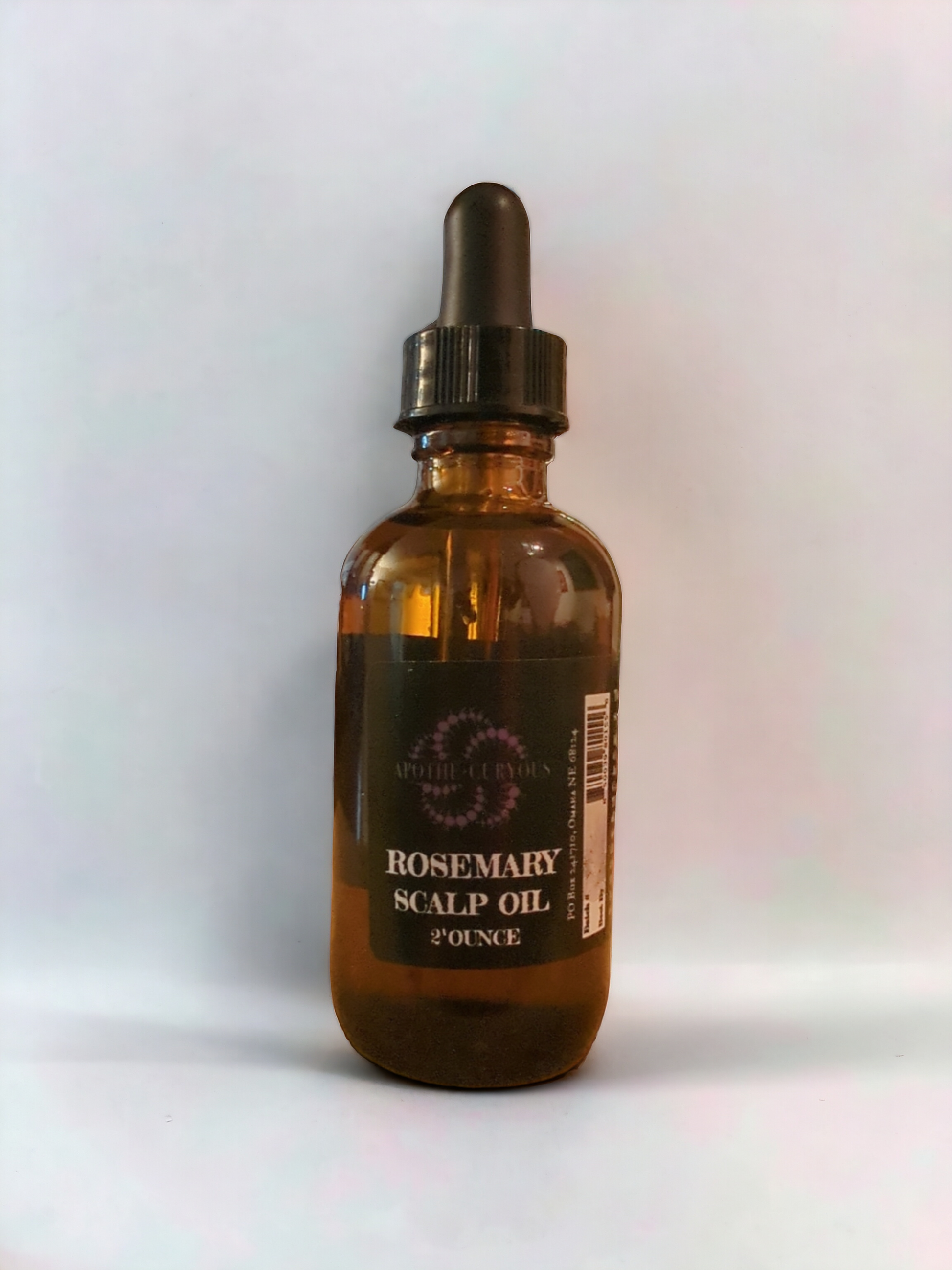 Rosemary Scalp oil, 2 ounce glass bottle with dropper top, Apothecuryous