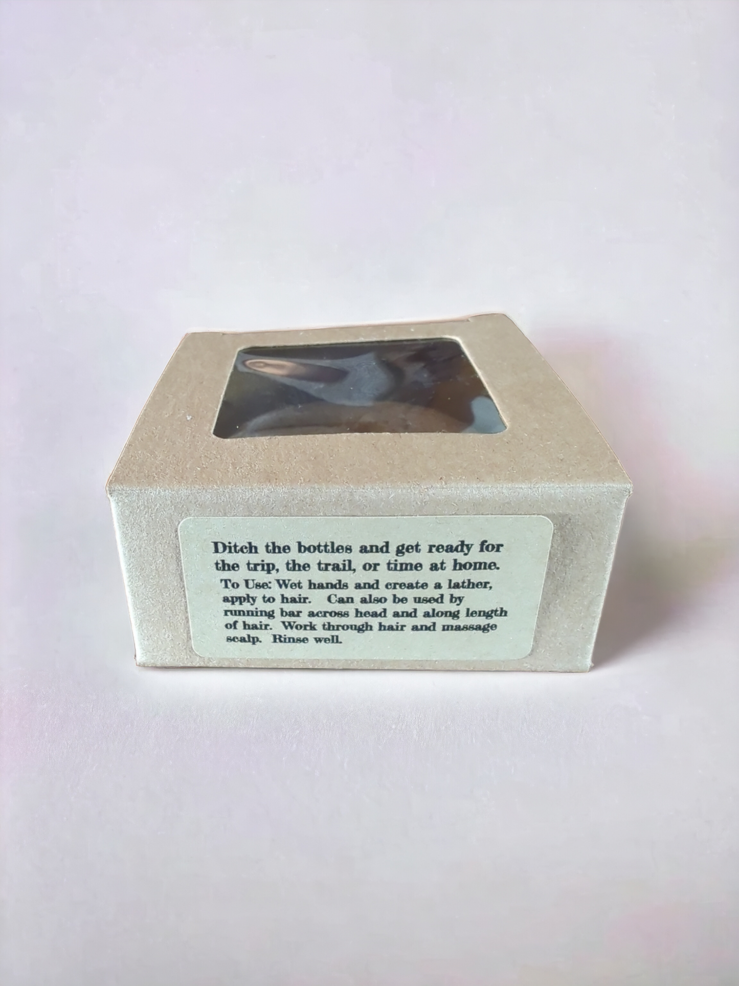 Nomad shampoo bar back label and how to use, Apothecuryous