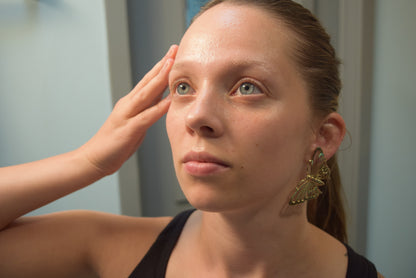 Applying Saving Face Serum, Apothecuryous