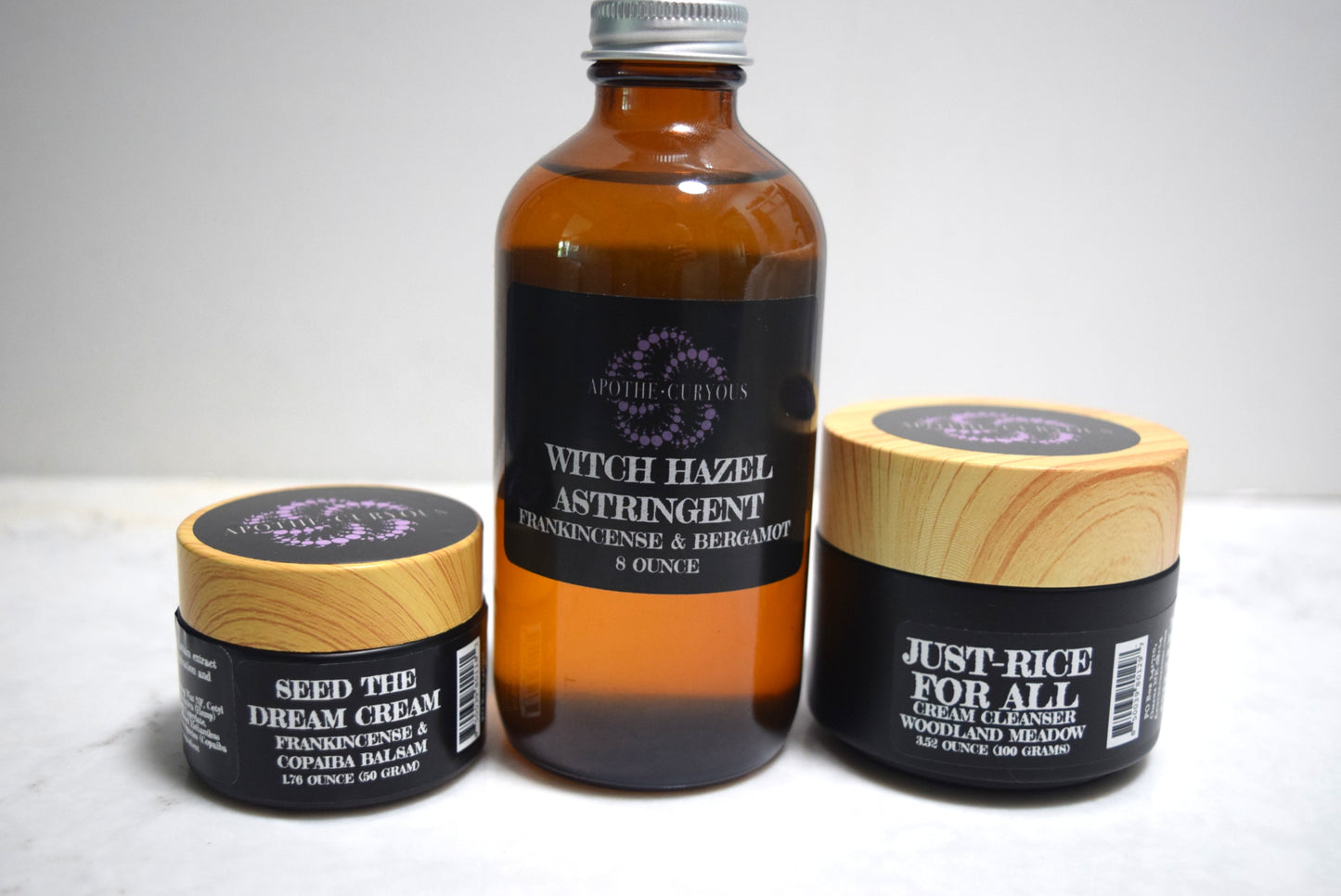 Set for normal skin with amber glass astringent, face cleanser and day moisturizer, Apothecuryous