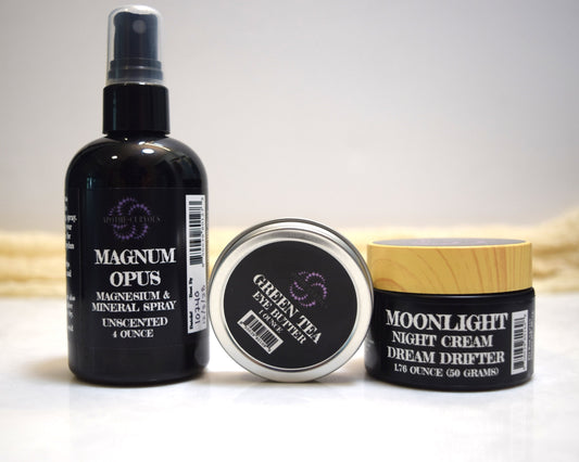 Nightly routine set with night cream and Magnesium Spray, Apothecuryous