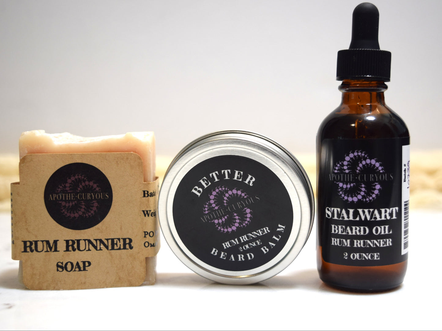 Rum Runner Beard Care Set – Natural Beard Oil, Balm & Grooming Gift Set