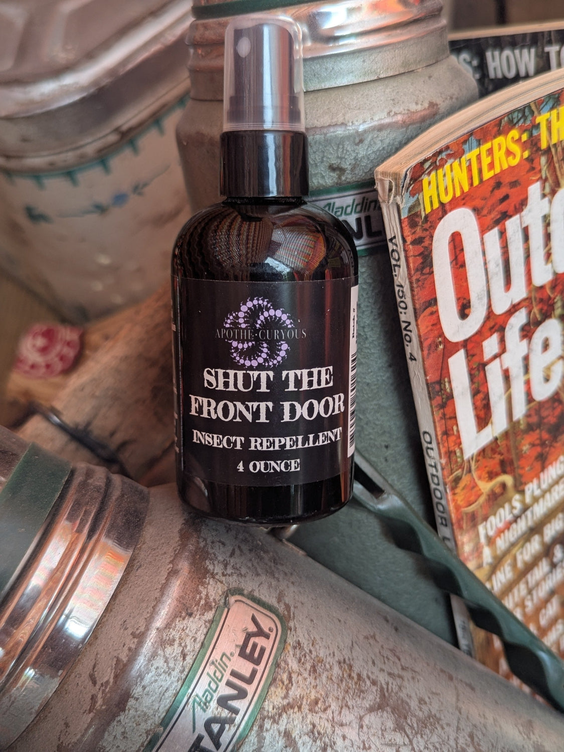 Shut the Front Door insect repellent on vintage items, Apothecuryous