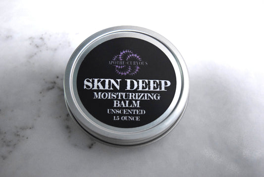Unscented vegan balm in aluminum tin, Apothecuryous