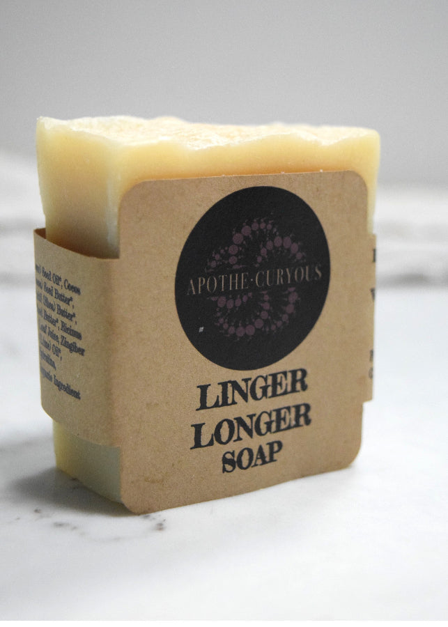 Single bar of cold process soap in cigar band wrapper, Apothecuryous