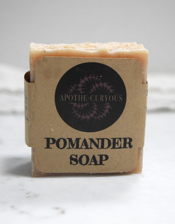 Single bar of cold process soap in cigar band wrapper, Apothecuryous