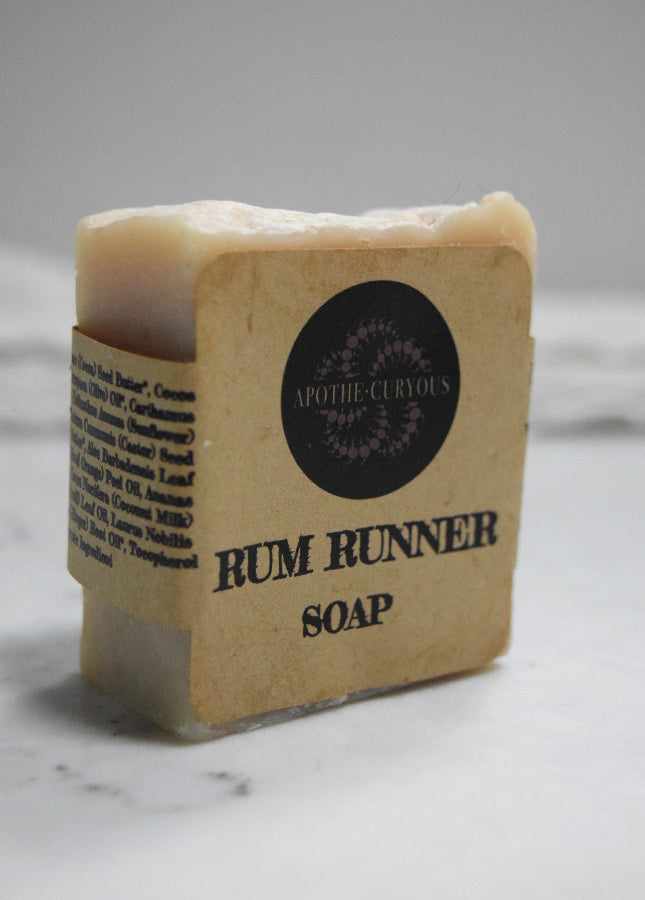 Single bar of cold process soap in cigar band wrapper, Apothecuryous