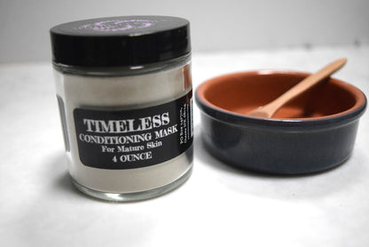 Powder mask in 4 ounce glass jar with small bowl and spoon