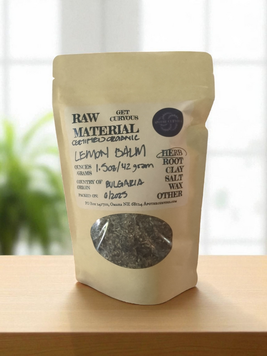 Lemon Balm, dried organic medicinal herb