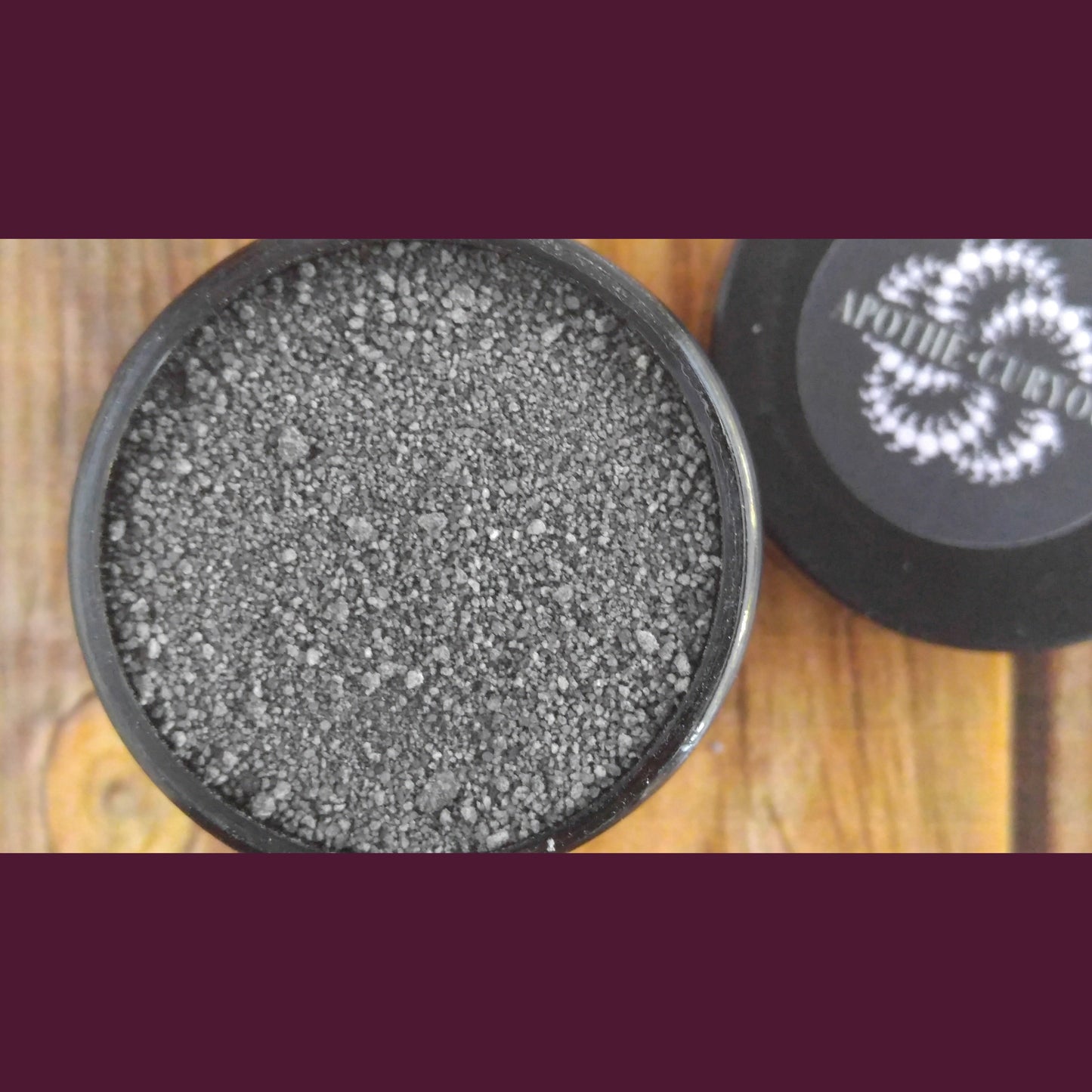 Activated Charcoal Tooth Powder, lid off, Apothecuryous