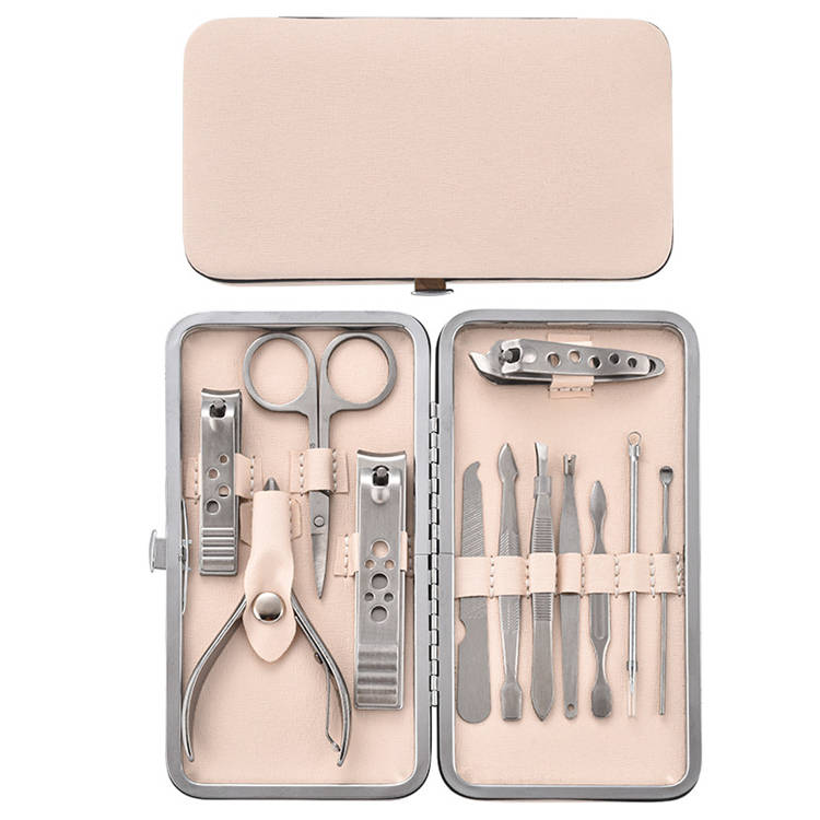 Manicure set, open case in beige
