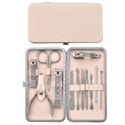 Manicure set, open case in beige